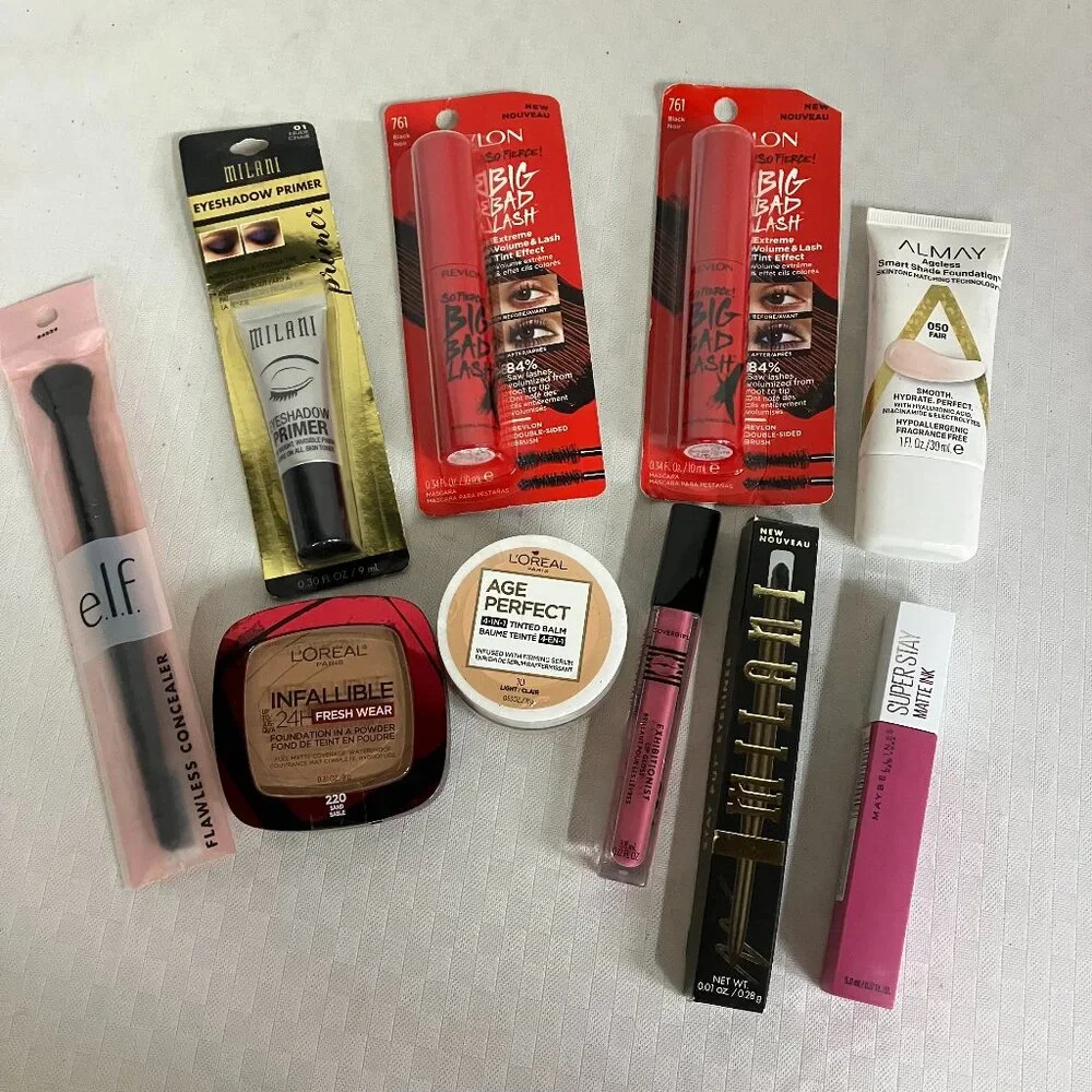 10 Mixed Lot Makeup Bundle Milani Maybelline L'Oréal Revlon Almay e.l.f. Sealed